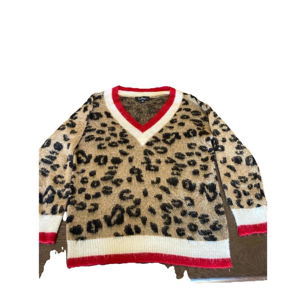 Lulus‎ Cheetah Print Fuzzy Sweater - Picture 4 of 9